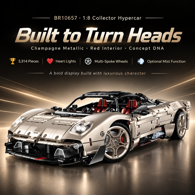 1:8 Concept Hypercar Building Set — Champagne Metallic