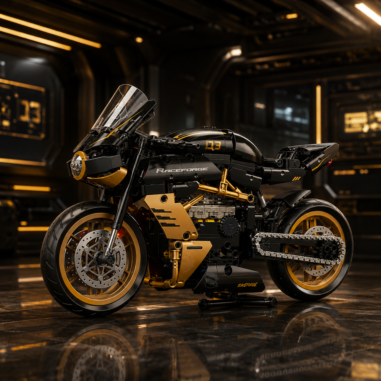 1:8 Cafe-Racer Motorcycle Building Kit