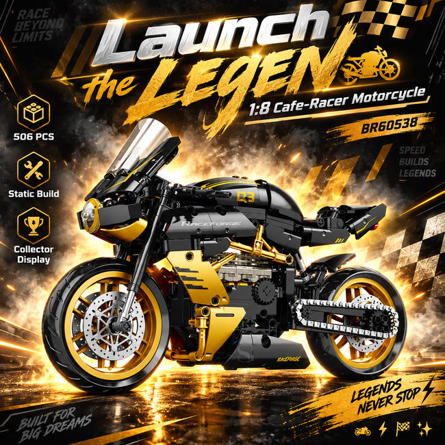 1:8 Cafe-Racer Motorcycle Building Kit