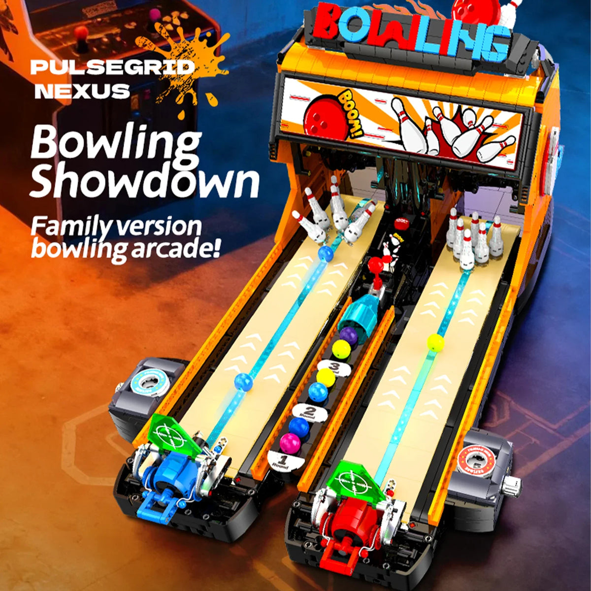 Motorized Two-Lane Bowling Table Building Blocks