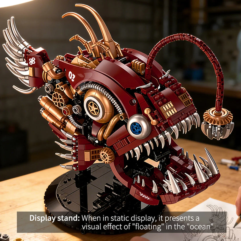Steam Punk Mechanical Lantern Fish Building Blocks