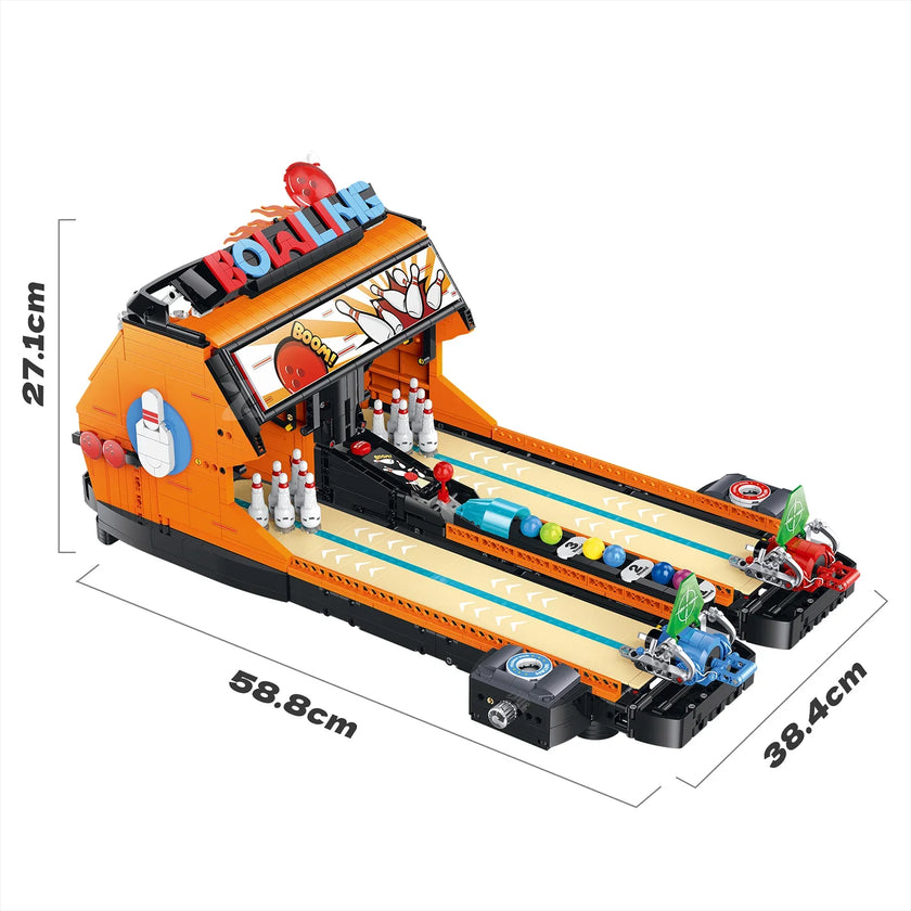 Motorized Two-Lane Bowling Table Building Blocks