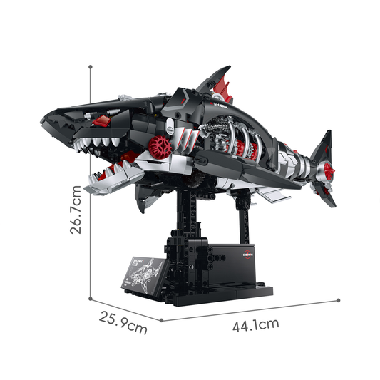 Cyberpunk Mechanical Shark Building Blocks