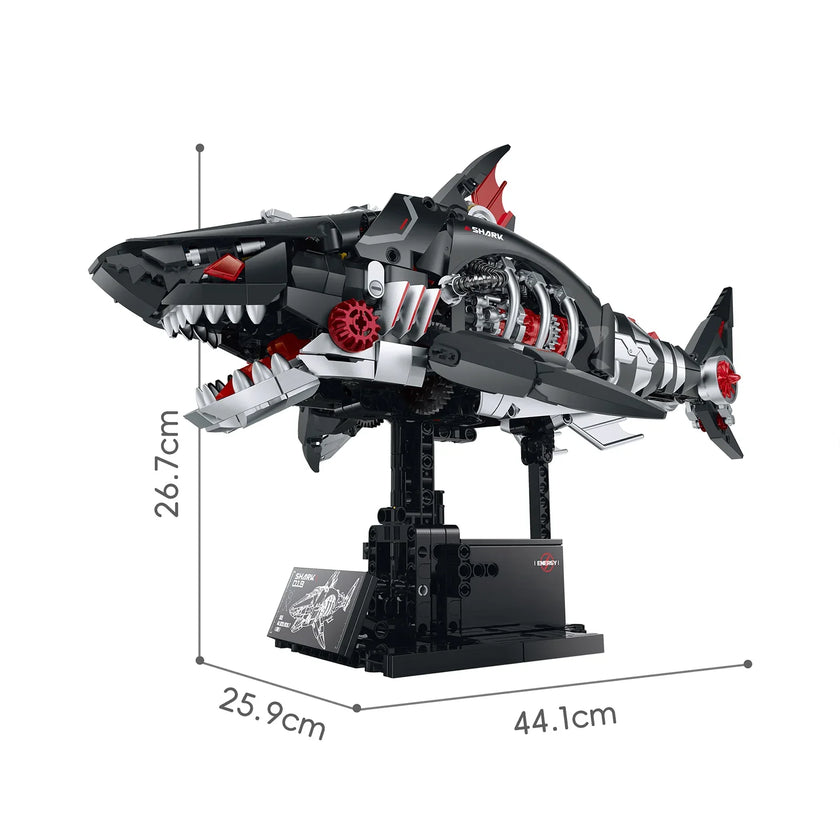 Cyberpunk Mechanical Shark Building Blocks