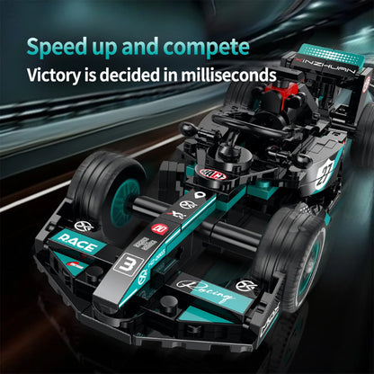 Formula Racing Car Building Set — Black/Teal