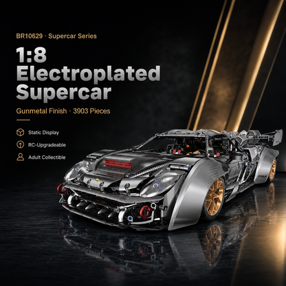 1:8 Electroplated Limited Edition Supercar Building Blocks BR10629