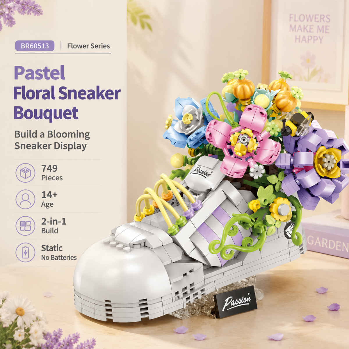 Pastel Floral Sneaker Bouquet Building Kit