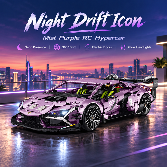 1:10 RC Drift Hypercar Building Set — Mist Purple