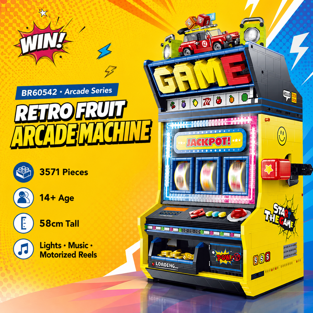 Retro Fruit Arcade Machine Building Kit