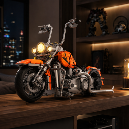 1:5 Orange Chopper Cruiser Motorcycle Building Kit