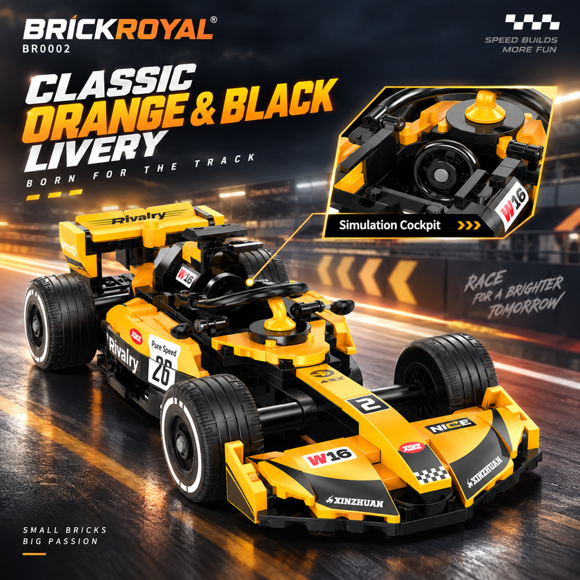 Formula Racing Car Building Set — Yellow/Black