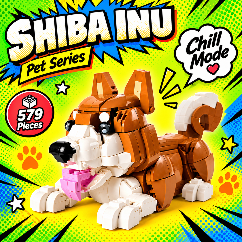 Meet the Shiba Inu That Never Needs a Walk – A Brick Companion for Your Desk Building Set