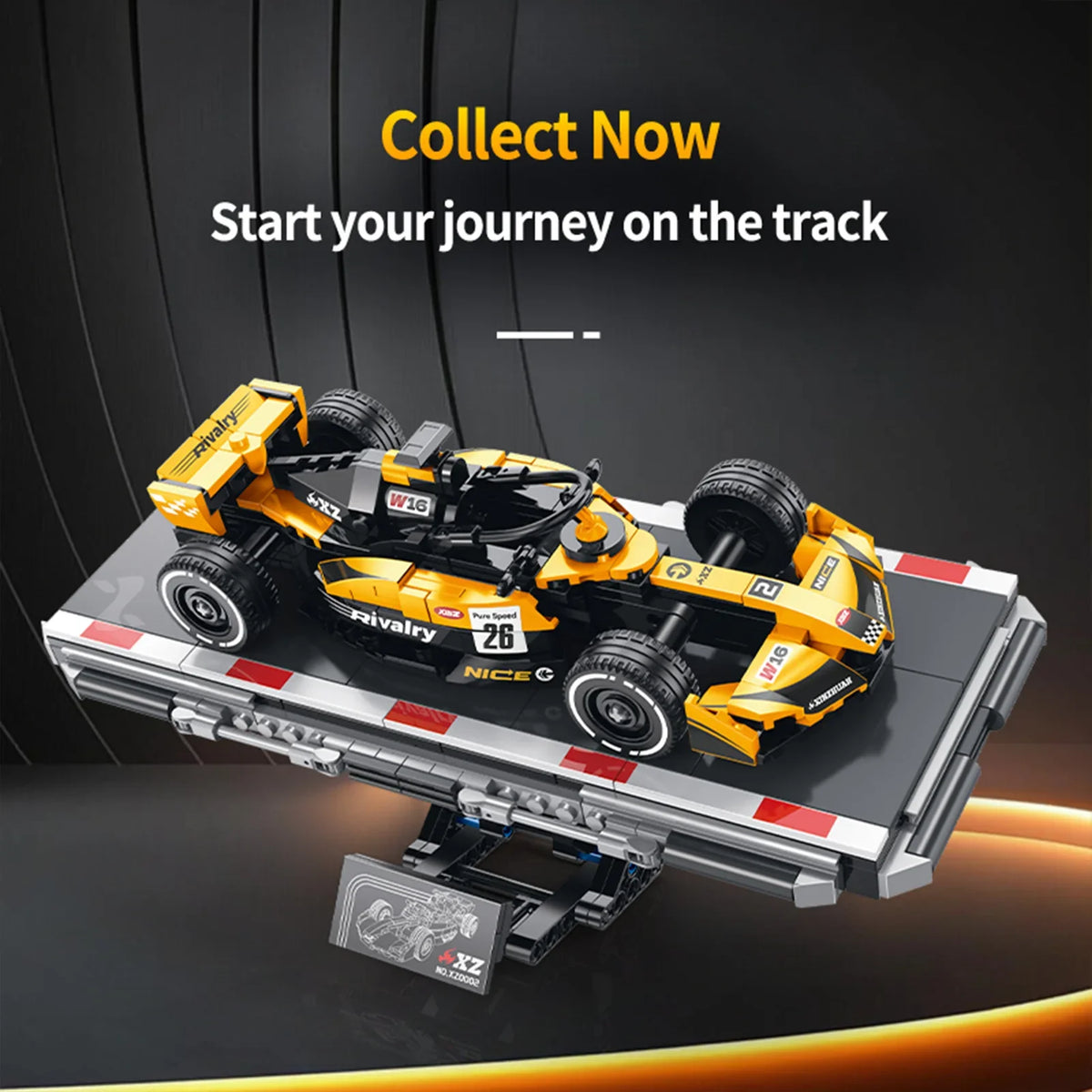 Formula Racing Car Building Set — Yellow/Black
