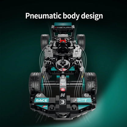 Formula Racing Car Building Set — Black/Teal