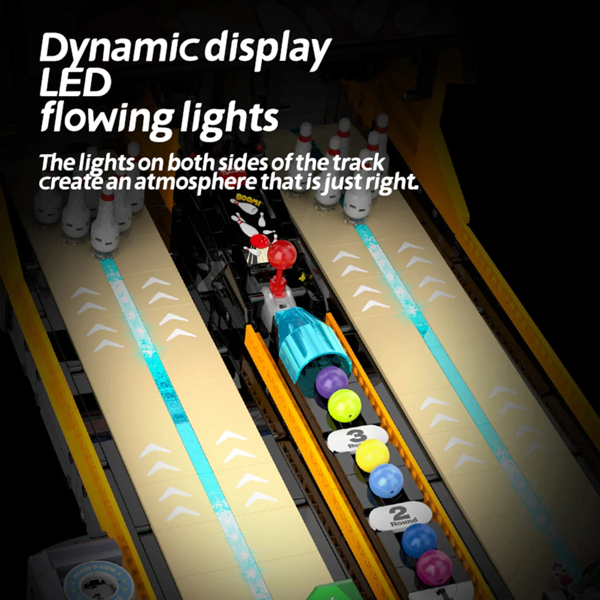 Motorized Two-Lane Bowling Table Building Blocks