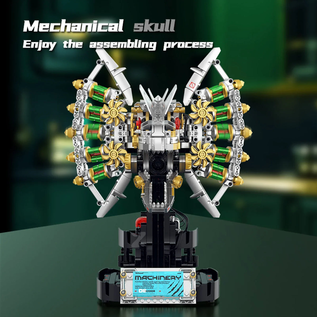 Motorized Dilophosaurus Skull Building Kit