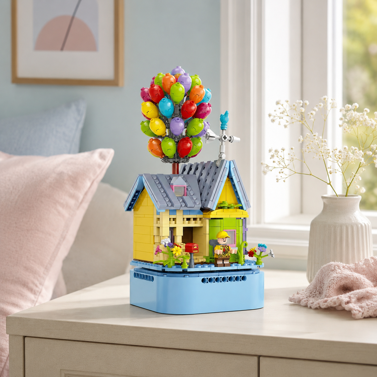Balloon Cottage Rotating Music Box Building Set