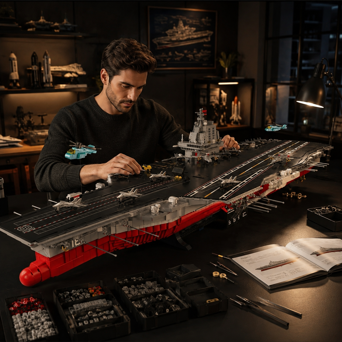 1:250 Scale 003 Fujian Aircraft Carrier Building Block Set