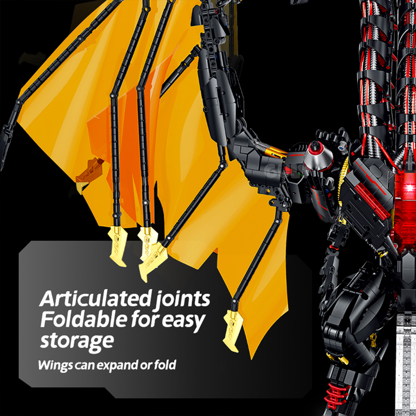 Three-Headed Mechanical Dragon Building Set