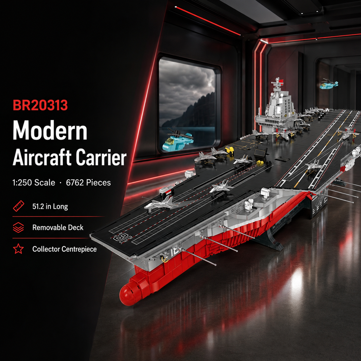 1:250 Scale 003 Fujian Aircraft Carrier Building Block Set