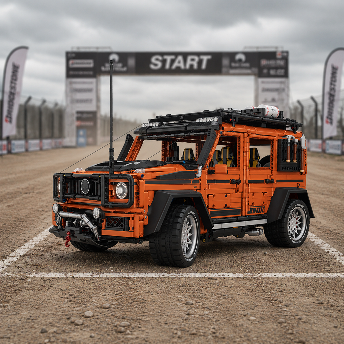 1:8 Off-Road Explorer SUV Building Set — Metallic Orange