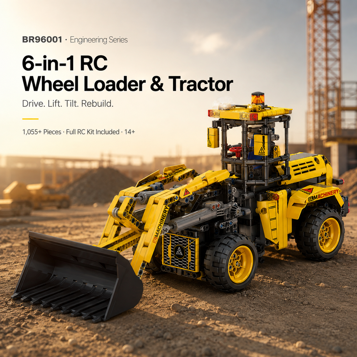 6-in-1 RC Wheel Loader Building Set