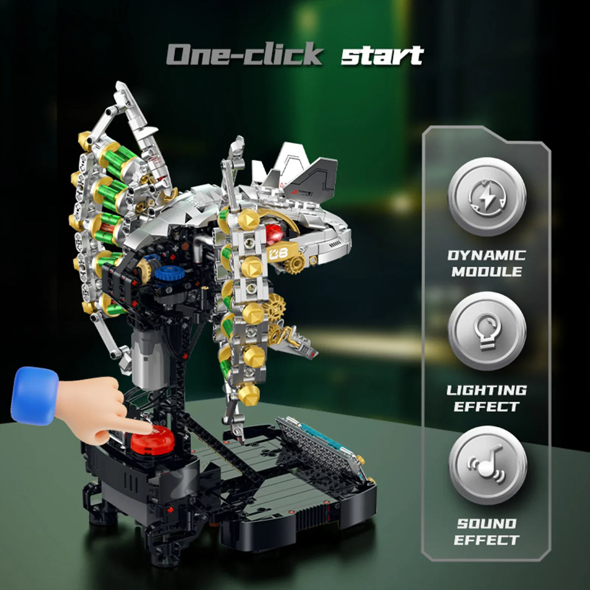 Motorized Dilophosaurus Skull Building Kit