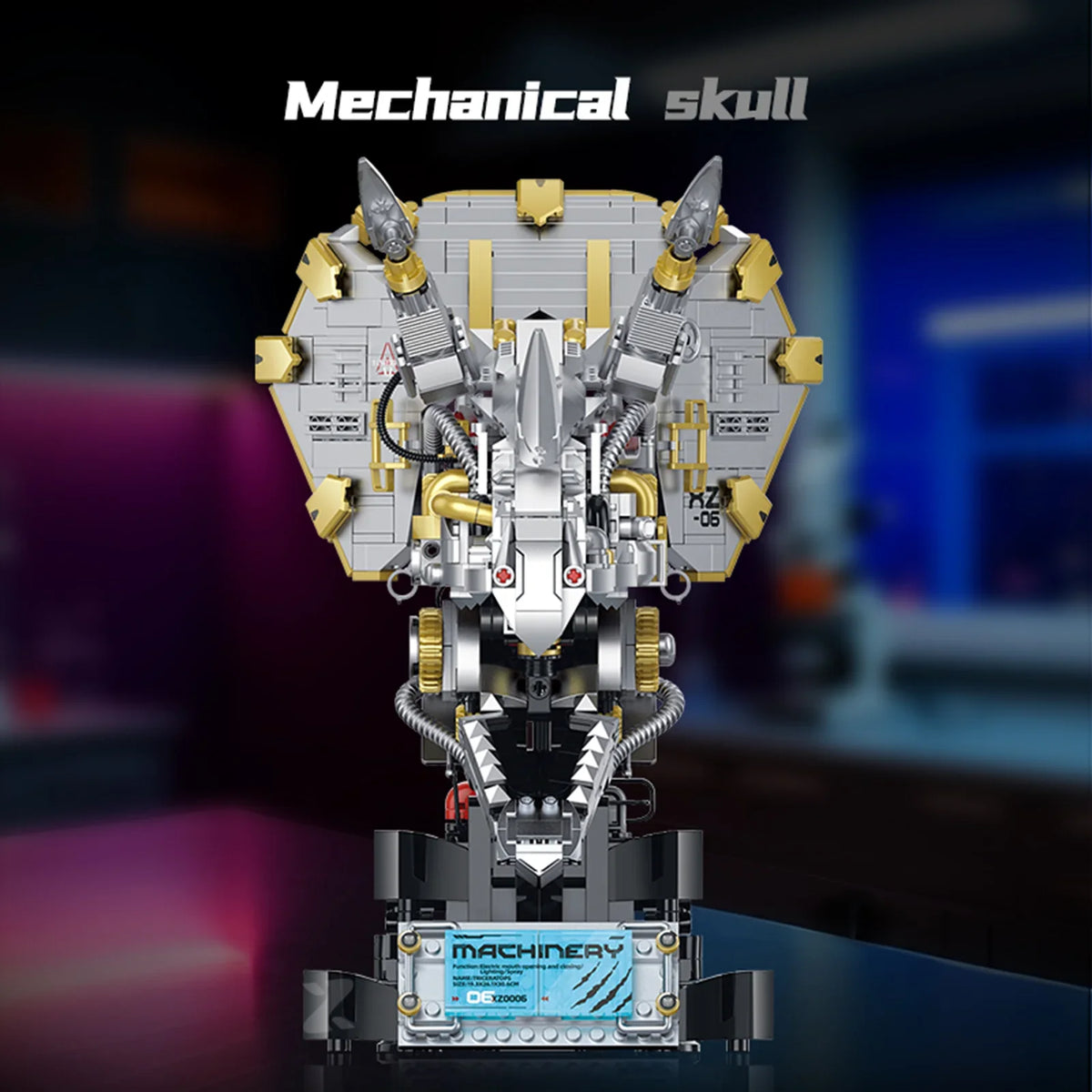 Motorized Triceratops Skull Building Kit