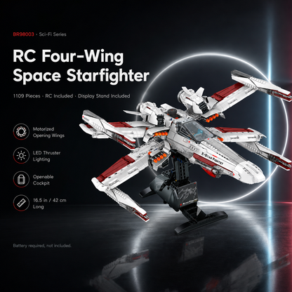 Four-Wing Space Starfighter Building Kit