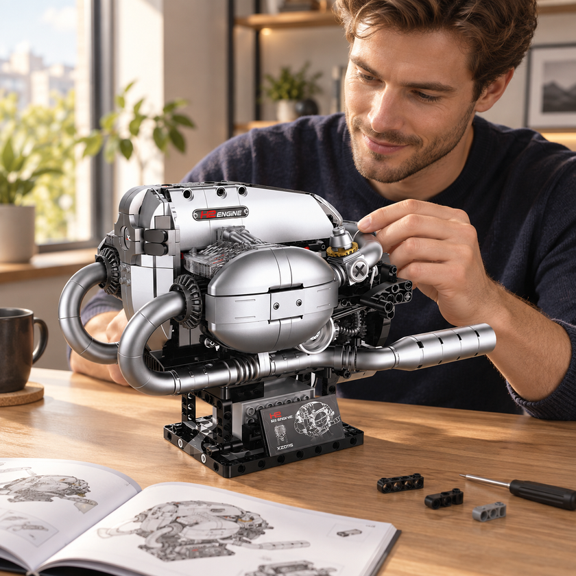Motorized H2 Boxer Engine Building Set