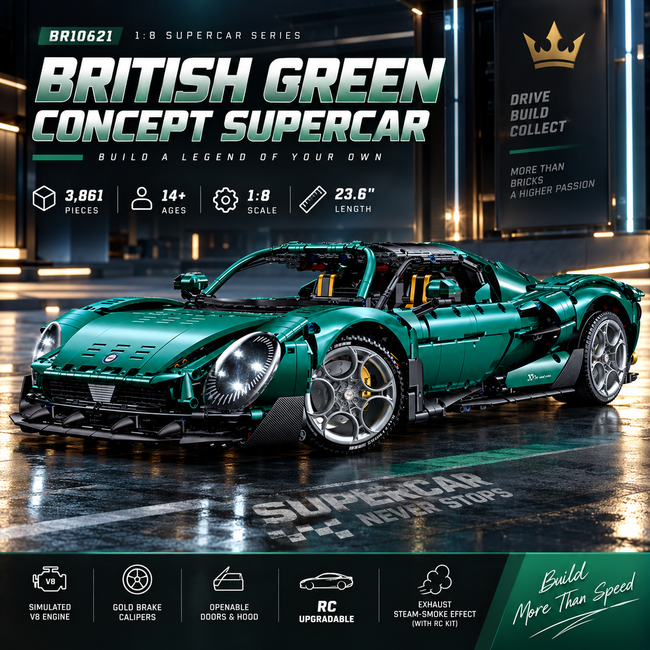 1:8 Concept Supercar Building Set — British Green