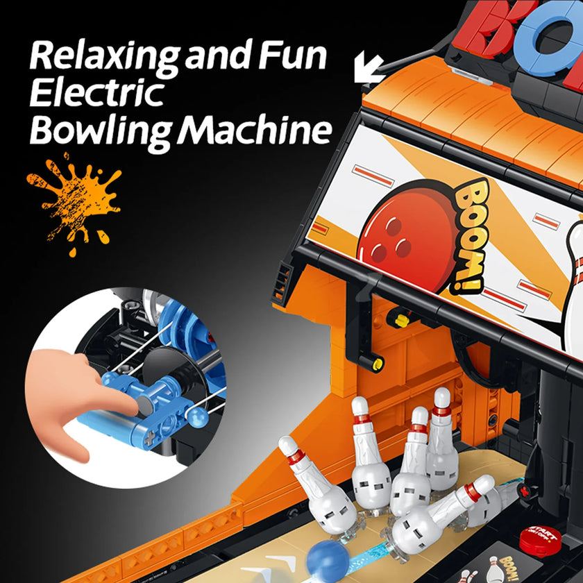 Motorized Two-Lane Bowling Table Building Blocks