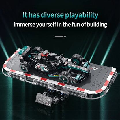Formula Racing Car Building Set — Black/Teal