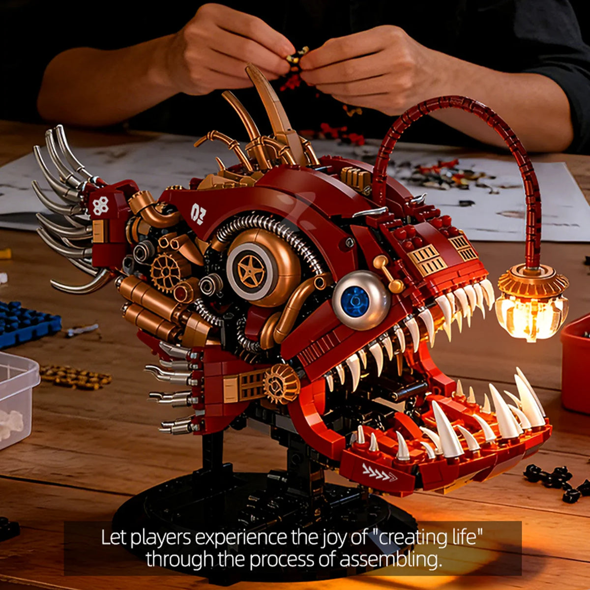 Steam Punk Mechanical Lantern Fish Building Blocks