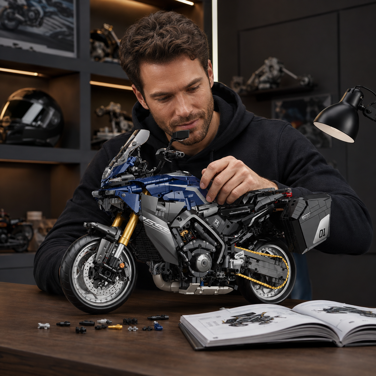 1:5 Navy Sport-Touring Motorcycle Building Kit