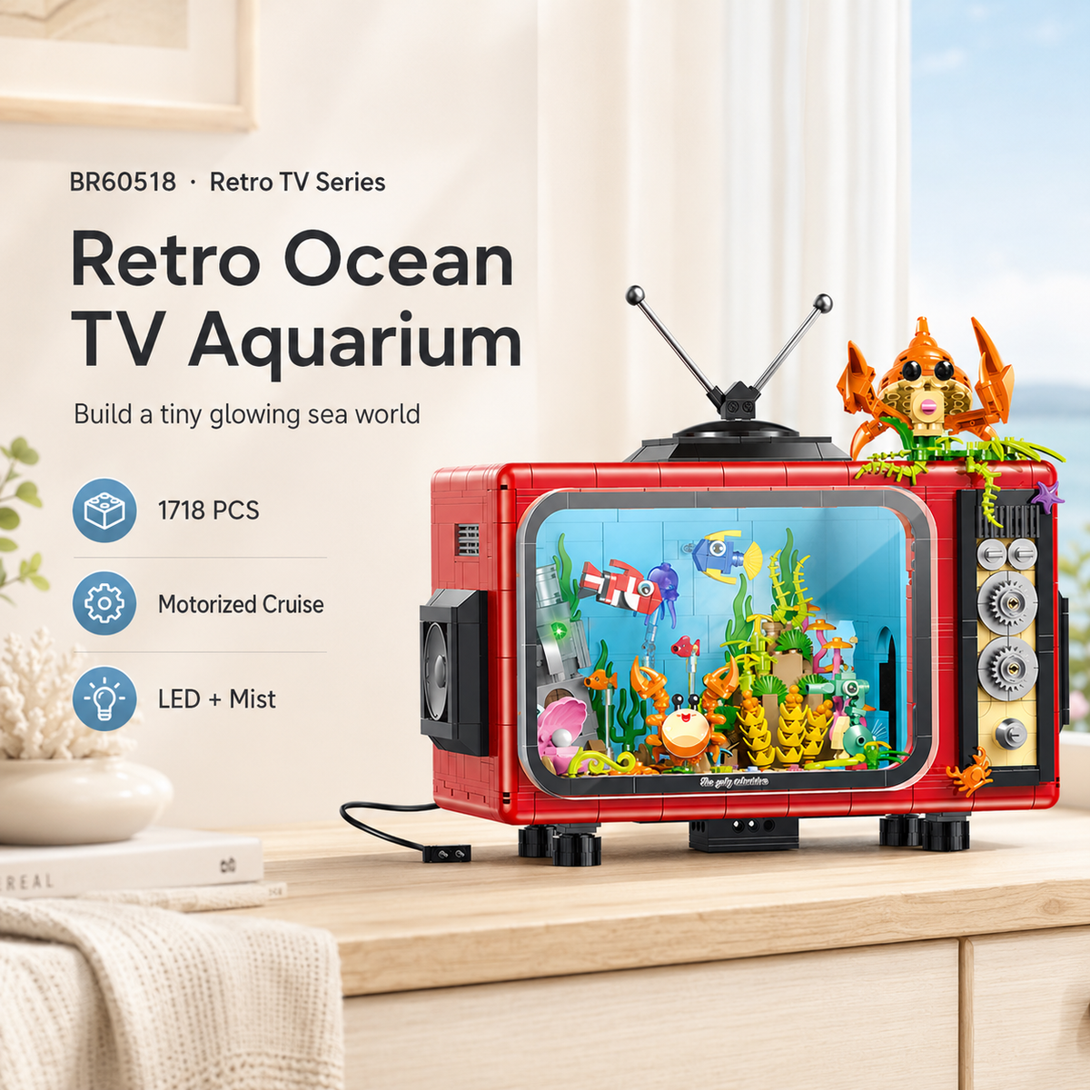 Retro Ocean TV Aquarium Building Kit