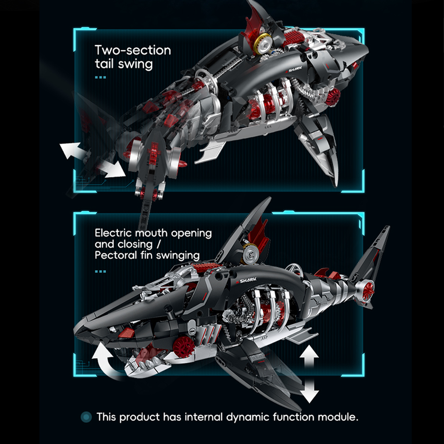 Cyberpunk Mechanical Shark Building Blocks