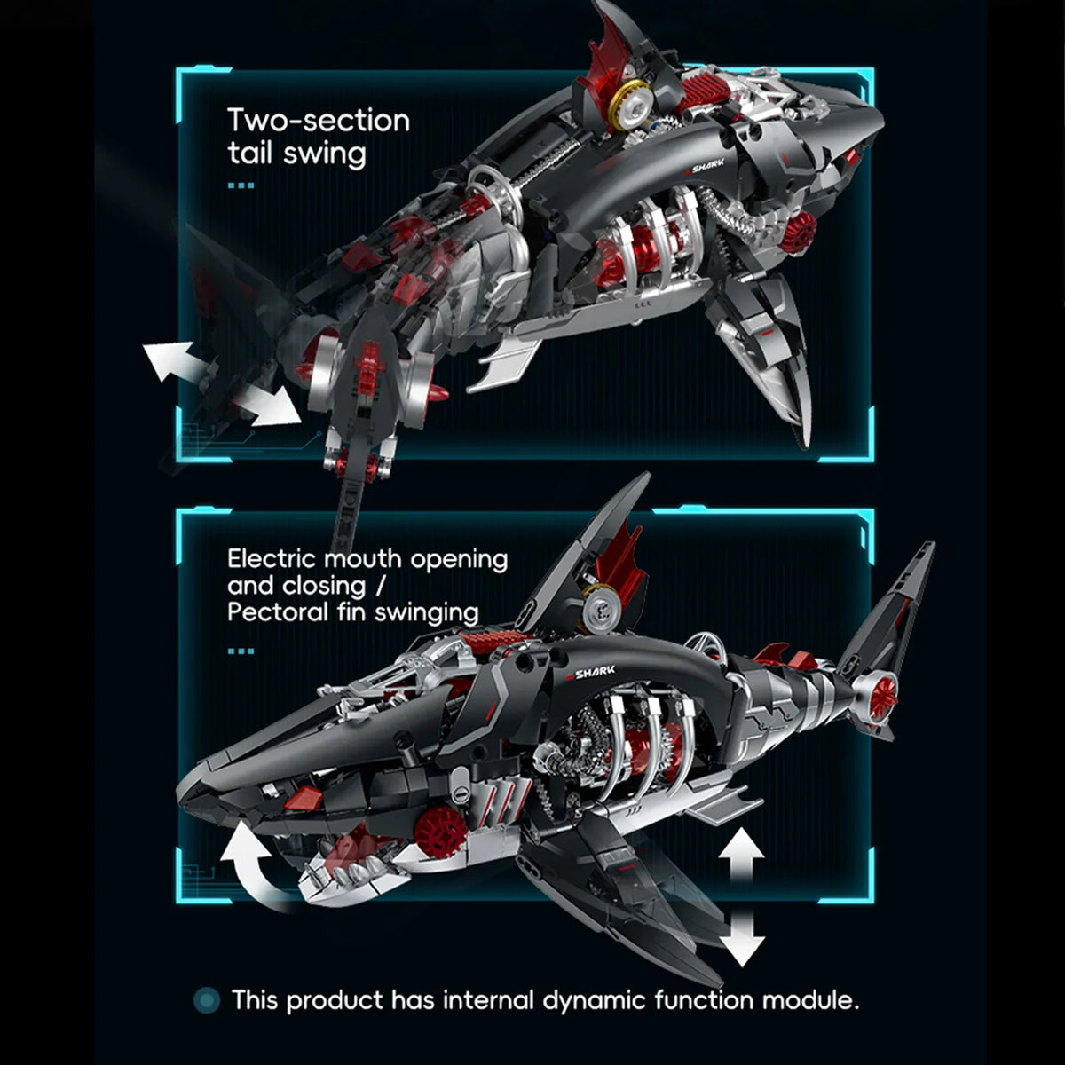 Cyberpunk Mechanical Shark Building Blocks