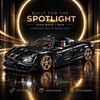 1:8 Concept Supercar Building Set — Gloss Black & Gold