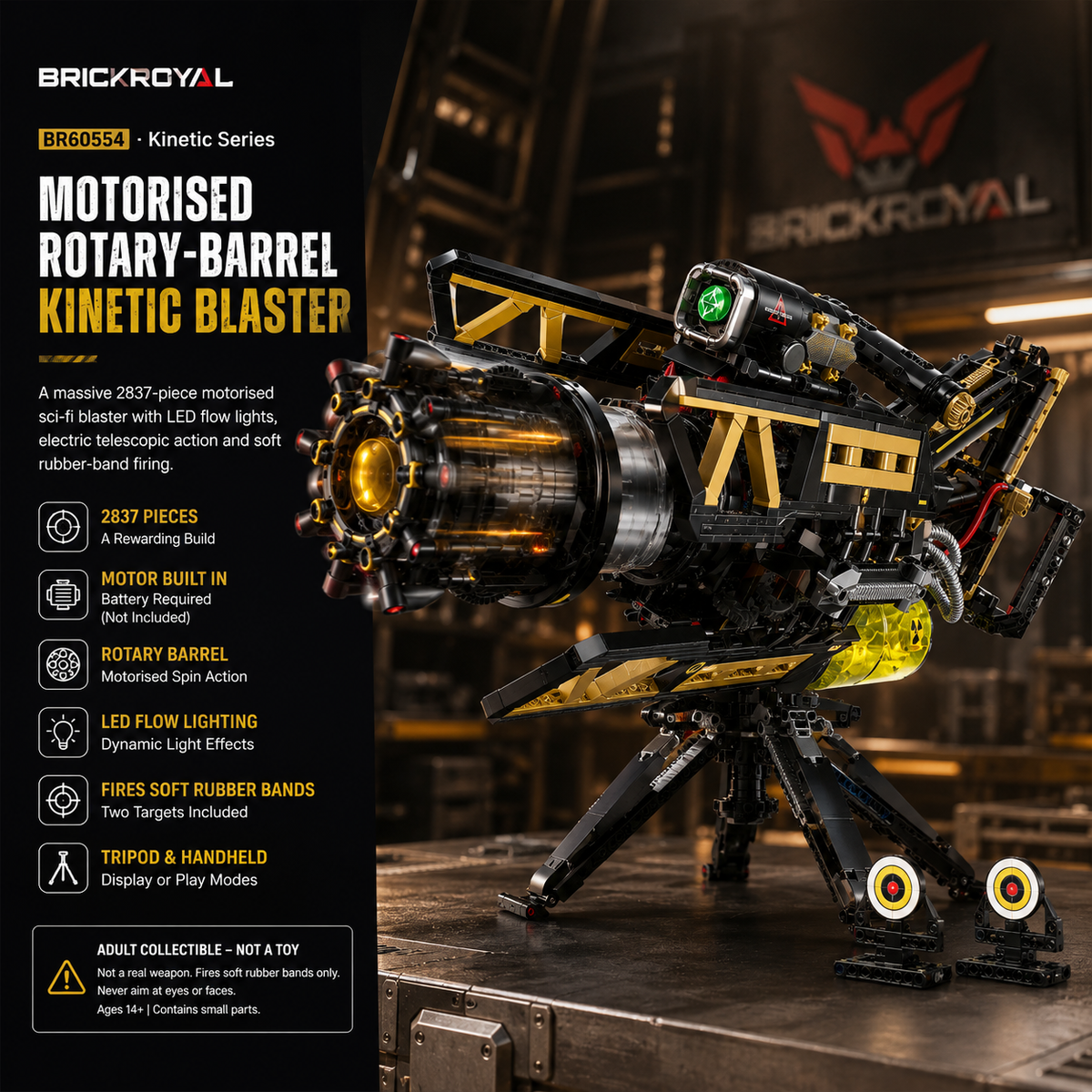 Motorised Rotary-Barrel Kinetic Blaster Building Kit
