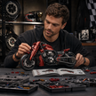 1:5 Candy-Red Modified Custom Cruiser Motorcycle Building Kit