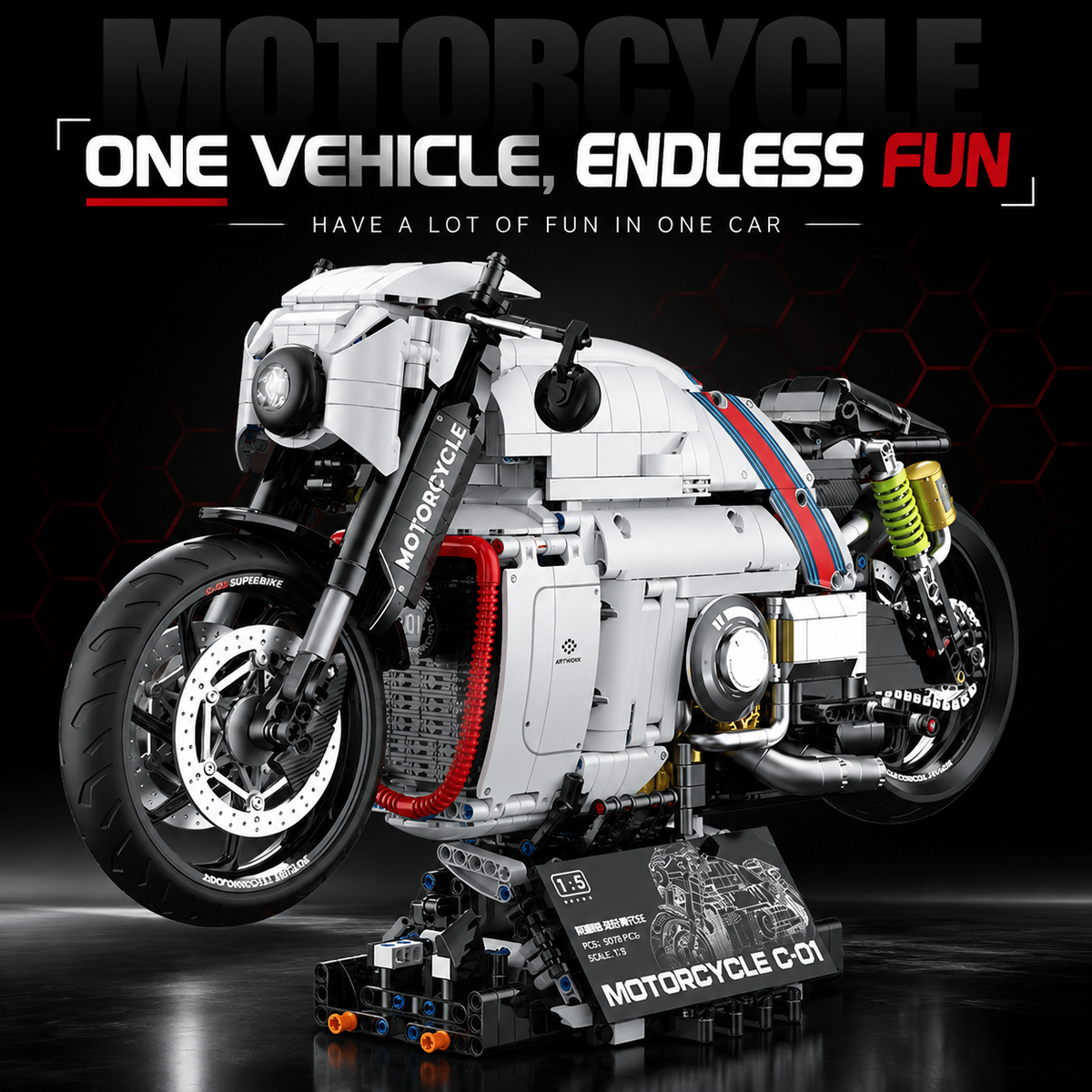 1:5 Convertible Motorcycle-Mecha Building Kit (C-01)
