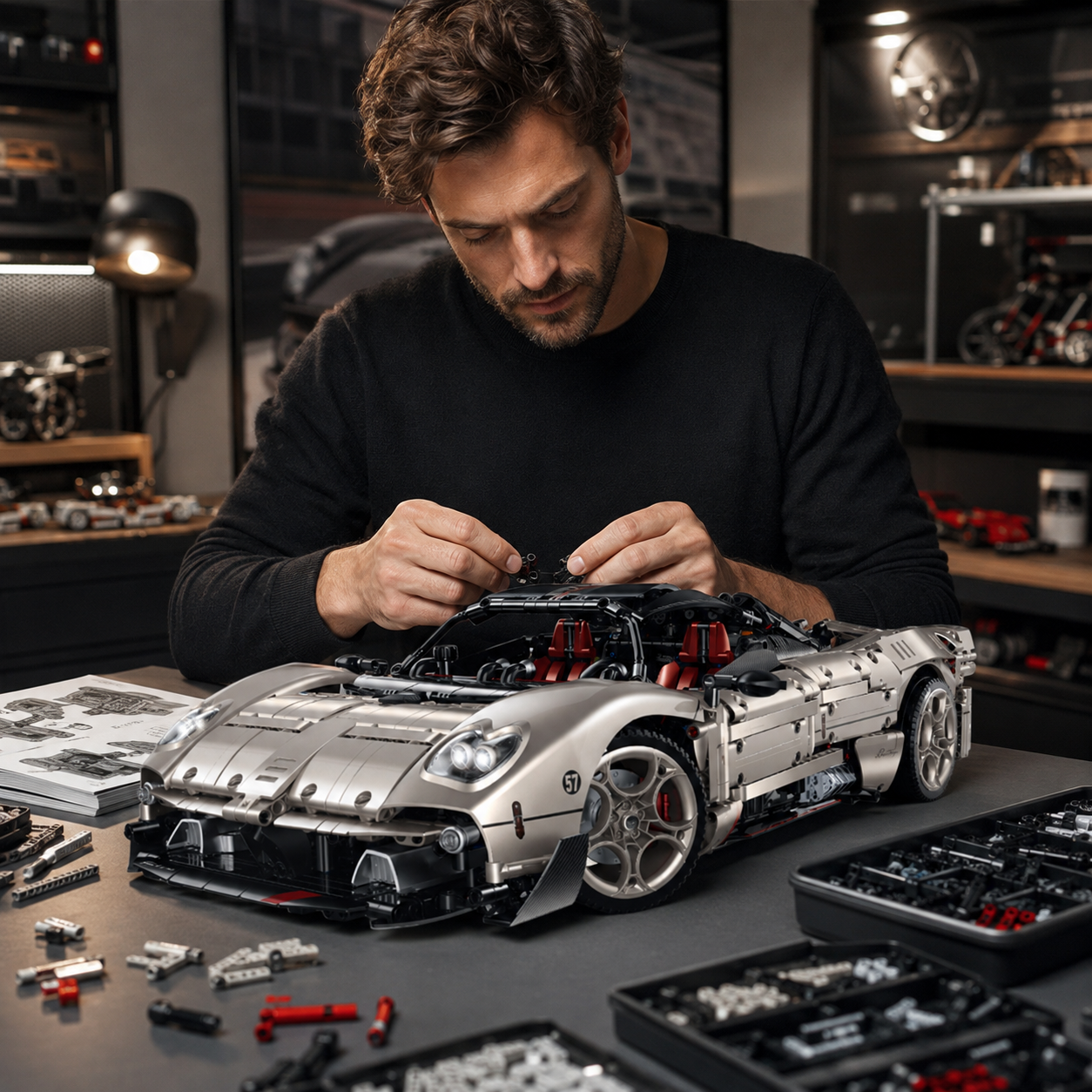 1:8 Concept Hypercar Building Set — Champagne Metallic