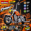 1:5 Orange Chopper Cruiser Motorcycle Building Set