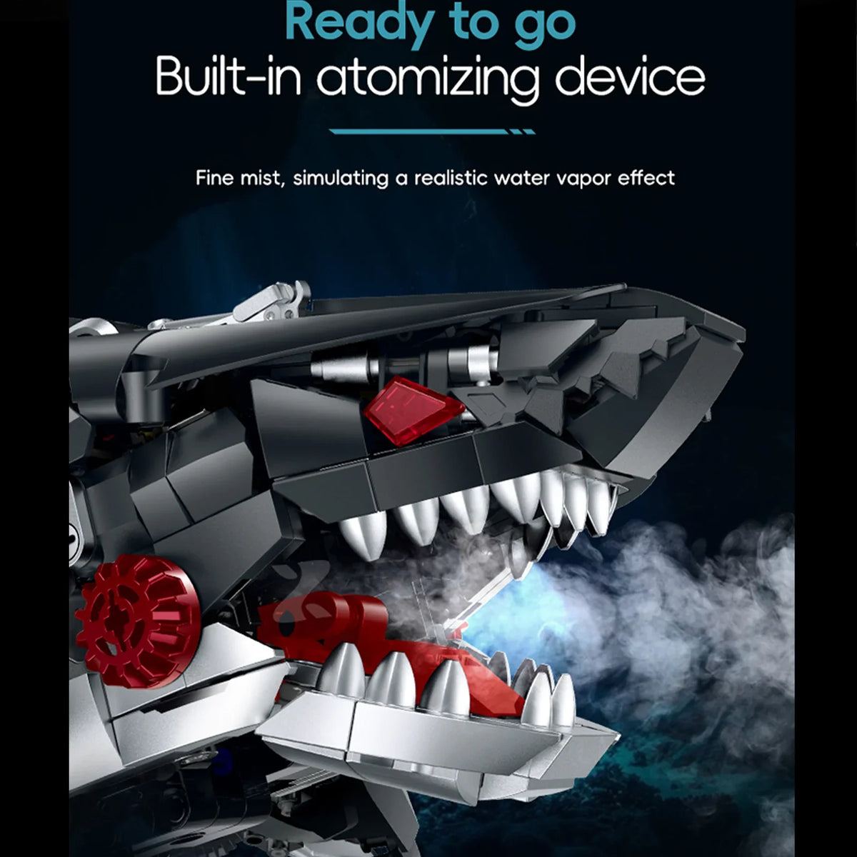 Cyberpunk Mechanical Shark Building Blocks