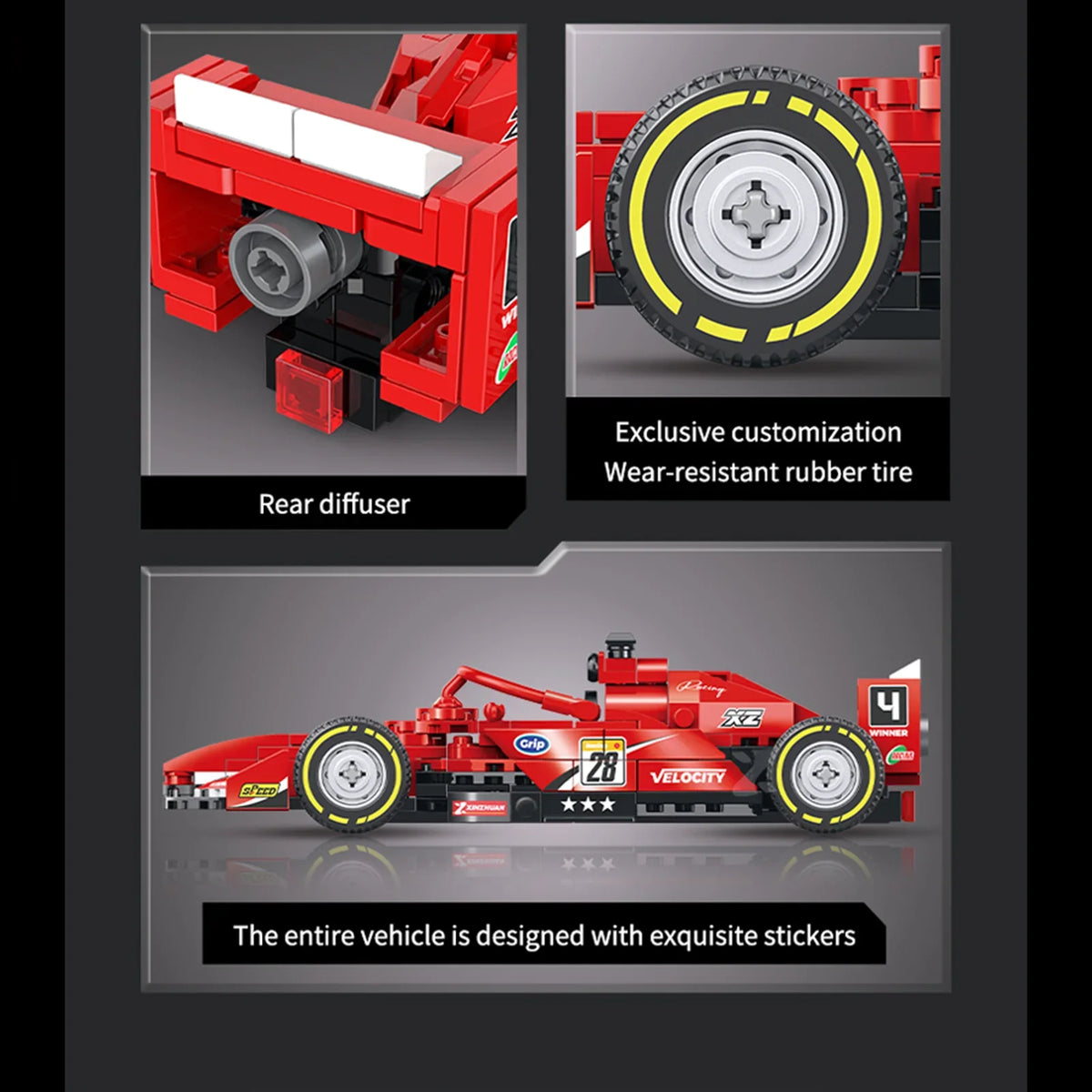 Formula Racing Car Building Set — Classic Red