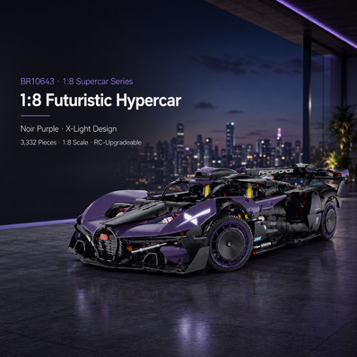 1:8 Futuristic Hypercar Building Set — Noir Purple