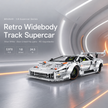 1:8 Retro Widebody Track Supercar Building Set — White