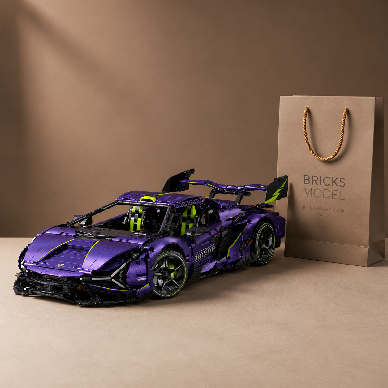 1:8 Convertible Concept Supercar Building Set — Comet PurpleOption