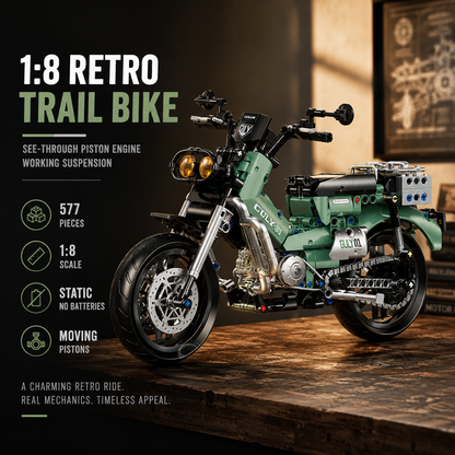 1:8 Retro Trail Motorcycle Building Kit